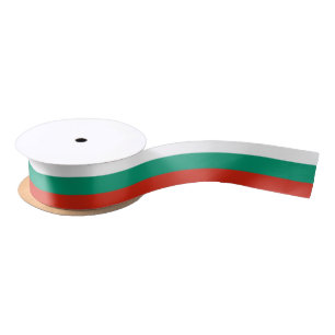 Patriotic Ribbon with Flag of Bulgaria Satin Ribbon