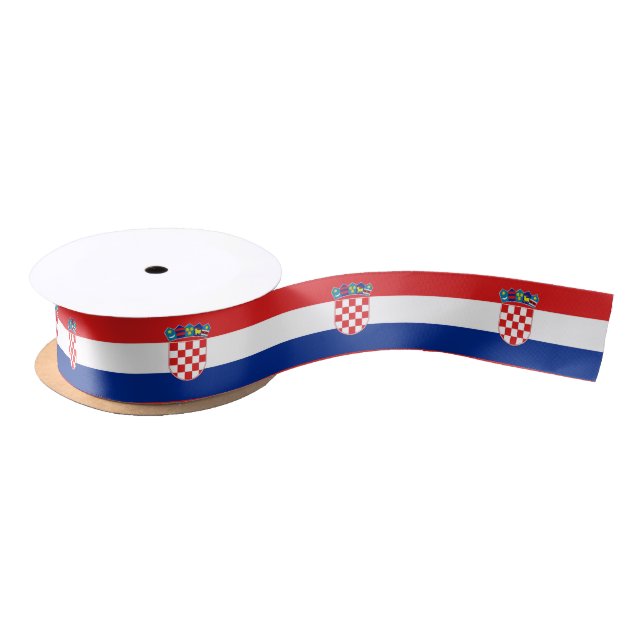 Patriotic Ribbon with Flag of Croatia Satin Ribbon (Spool)