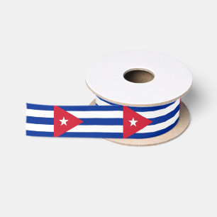 Patriotic Ribbon with Flag of Cuba Satin Ribbon