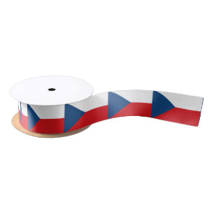 Patriotic Ribbon with Flag of Czechia Satin Ribbon