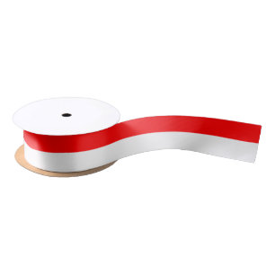 Patriotic Ribbon with Flag of Indonesia Satin Ribbon