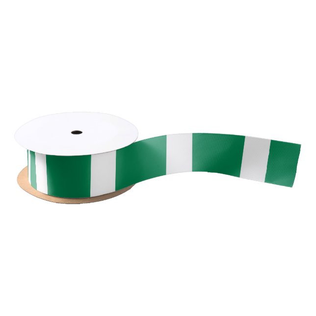 Patriotic Ribbon with Flag of Nigeria Satin Ribbon (Spool)