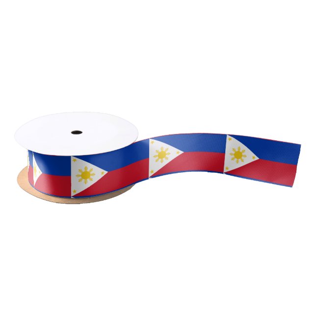 Patriotic Ribbon with Flag of Philippines Satin Ribbon (Spool)