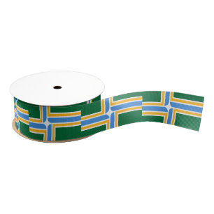 Patriotic Ribbon with Flag of Portland Grosgrain Ribbon
