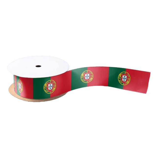 Patriotic Ribbon with Flag of Portugal Satin Ribbon (Spool)