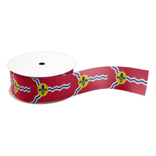 Patriotic Ribbon with Flag of St. Louis, Missouri Grosgrain Ribbon