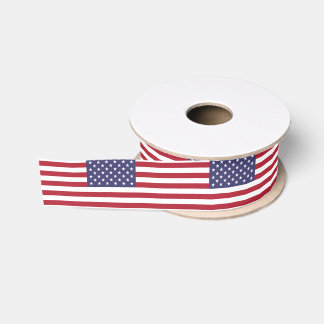 Patriotic Ribbon with Flag of U.S.A. Grosgrain Ribbon