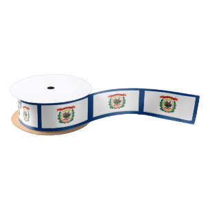 Patriotic Ribbon with Flag of West Virginia Satin Ribbon