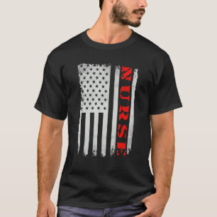 Patriotic Rn Lpn Cna American Flag July 4th Nurse T-Shirt