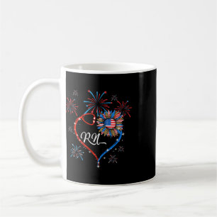 Patriotic Rn Nurse 4th Of July American Flag Sunfl Coffee Mug