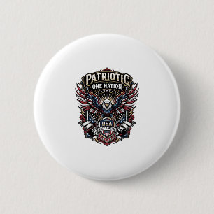Patriotic Rock Eagle Crest Music Rock Metal Patrio 6 Cm Round Badge