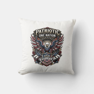 Patriotic Rock Eagle Crest Music Rock Metal Patrio Cushion