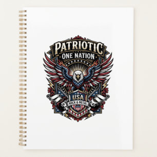 Patriotic Rock Eagle Crest Music Rock Metal Patrio Planner