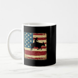 Patriotic Rodeo Horse Cowboy Bull Rider Usa Americ Coffee Mug