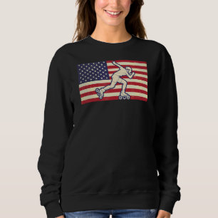 Patriotic Roller Skating 4th Of July American Flag Sweatshirt