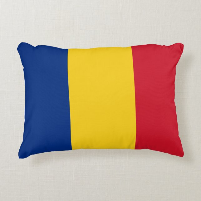Patriotic Romania flag Romanian Decorative Cushion (Front)