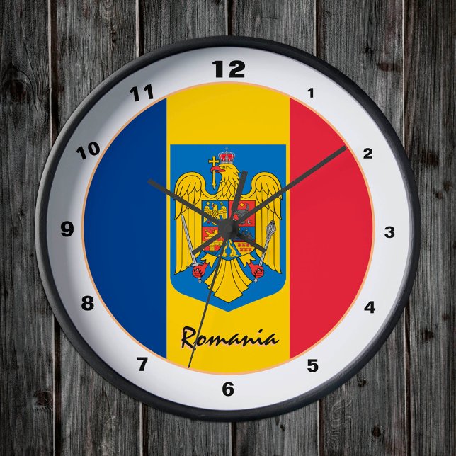 Patriotic Romanian Flag & Romania Home / design Round Clock (Creator Uploaded)