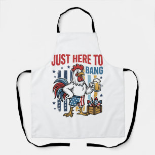 Patriotic Rooster Fireworks Vintage Shirt Design_1 Apron