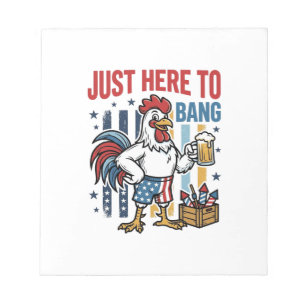 Patriotic Rooster Fireworks Vintage Shirt Design_1 Notepad