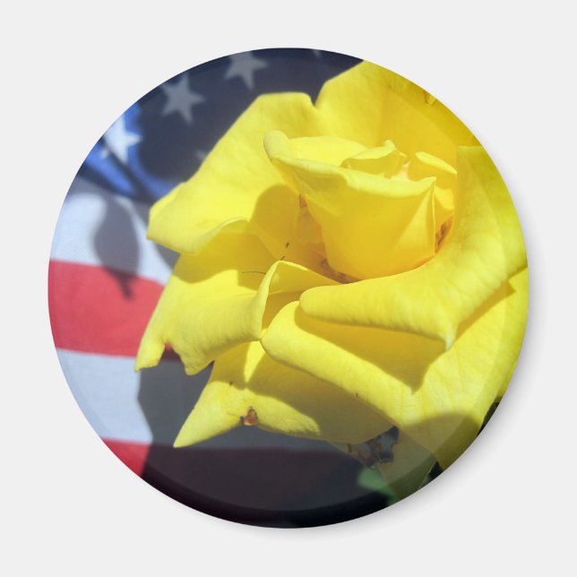 Patriotic Rose Magnet (Front)