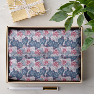 Patriotic Roses and stars in red white and blue Tissue Paper