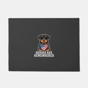 Patriotic Rottweiler Hero Dog Vector Design Doormat