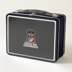 Patriotic Rottweiler Hero Dog Vector Design Metal Lunch Box