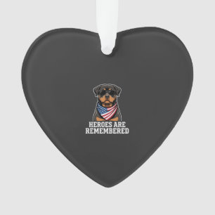 Patriotic Rottweiler Hero Dog Vector Design Ornament