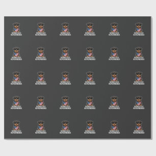 Patriotic Rottweiler Hero Dog Vector Design Wrapping Paper