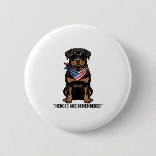 Patriotic Rottweiler Hero Dog Vintage Design_1 6 Cm Round Badge