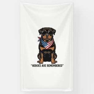 Patriotic Rottweiler Hero Dog Vintage Design_1 Banner