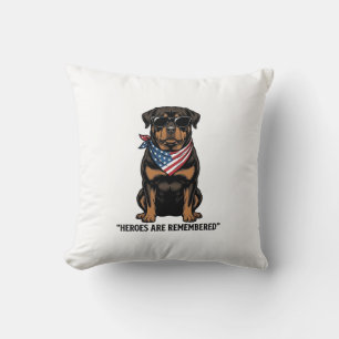 Patriotic Rottweiler Hero Dog Vintage Design_1 Cushion