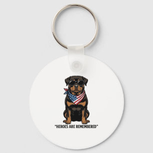 Patriotic Rottweiler Hero Dog Vintage Design_1 Key Ring