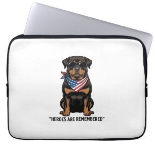 Patriotic Rottweiler Hero Dog Vintage Design_1 Laptop Sleeve