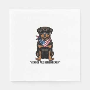 Patriotic Rottweiler Hero Dog Vintage Design_1 Napkin