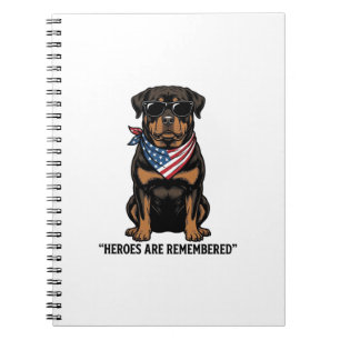 Patriotic Rottweiler Hero Dog Vintage Design_1 Notebook