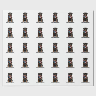Patriotic Rottweiler Hero Dog Vintage Design_1 Wrapping Paper