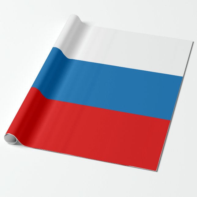 Patriotic Russian Pan Slavic flag Wrapping Paper (Unrolled)