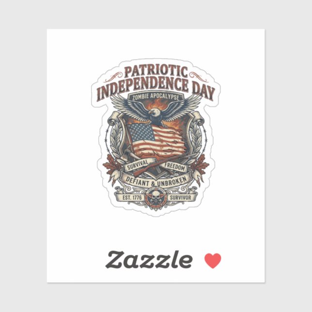 Patriotic Rust Flag Survivor Zombie Apocalypse Fre (Sheet)