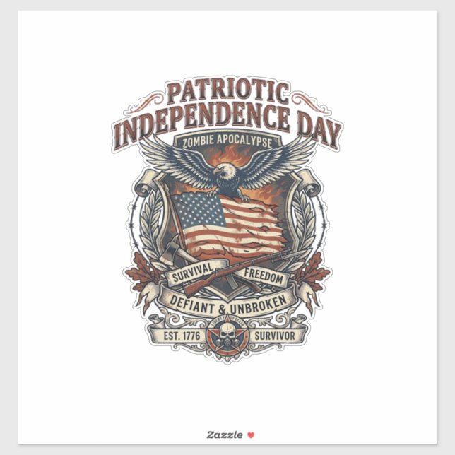 Patriotic Rust Flag Survivor Zombie Apocalypse Fre (Sheet)