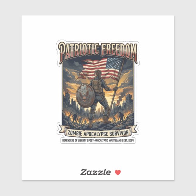 Patriotic Rust Flag Survivor Zombie Apocalypse Fre (Sheet)
