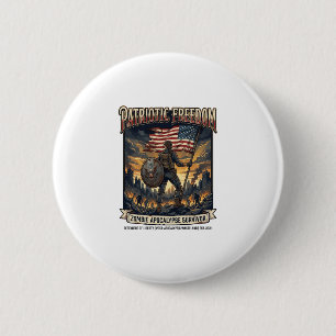 Patriotic Rust Flag Survivor Zombie Apocalypse Fre 6 Cm Round Badge