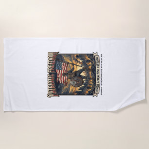 Patriotic Rust Flag Survivor Zombie Apocalypse Fre Beach Towel