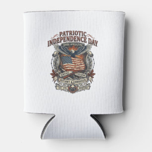 Patriotic Rust Flag Survivor Zombie Apocalypse Fre Can Cooler
