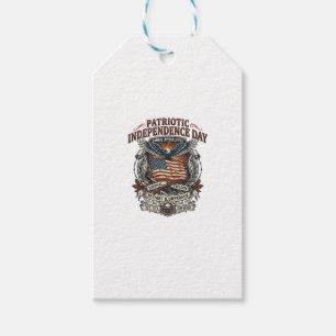 Patriotic Rust Flag Survivor Zombie Apocalypse Fre Gift Tags