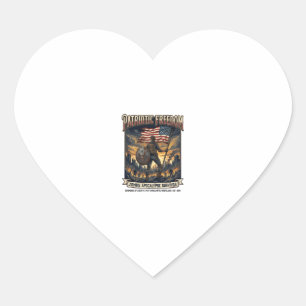 Patriotic Rust Flag Survivor Zombie Apocalypse Fre Heart Sticker