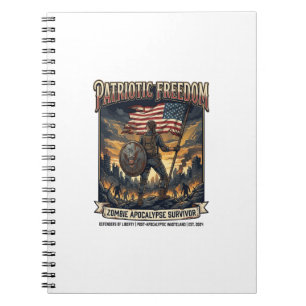 Patriotic Rust Flag Survivor Zombie Apocalypse Fre Notebook