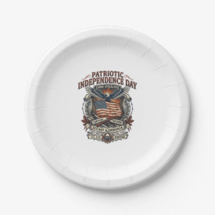 Patriotic Rust Flag Survivor Zombie Apocalypse Fre Paper Plate