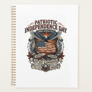 Patriotic Rust Flag Survivor Zombie Apocalypse Fre Planner
