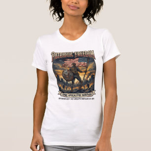 Patriotic Rust Flag Survivor Zombie Apocalypse Fre T-Shirt